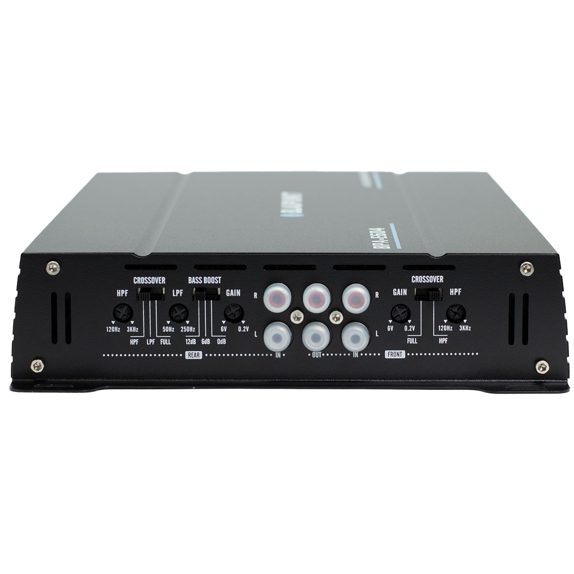 Blaupunkt BPA-E604 Amplificador de coche AB de 4 canales de clase AB de 1800 W máximo, de alta potencia, puente versátil, sonido cristalino, paquete de diseño elegante con soporte magnético de