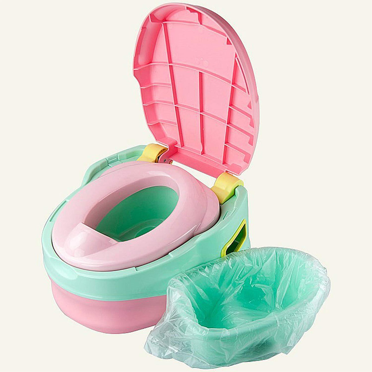 Paquete de 100 forros universales portátiles para sillas de orinal con cordón de entrenamiento, bolsas de limpieza para niños, niños, adultos, mascotas al aire libre (42 x 24 cm)