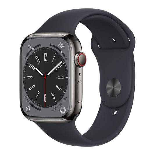 Reloj Inteligente Apple Series 8 Acero Inoxidable Grafito Correa Deportiva Reacondicionado