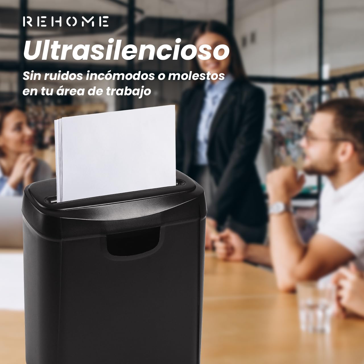 Trituradora de Papel Máquina Destructor con Cuchillas Afiladas para Documentos de Corte Cruzado 5mm