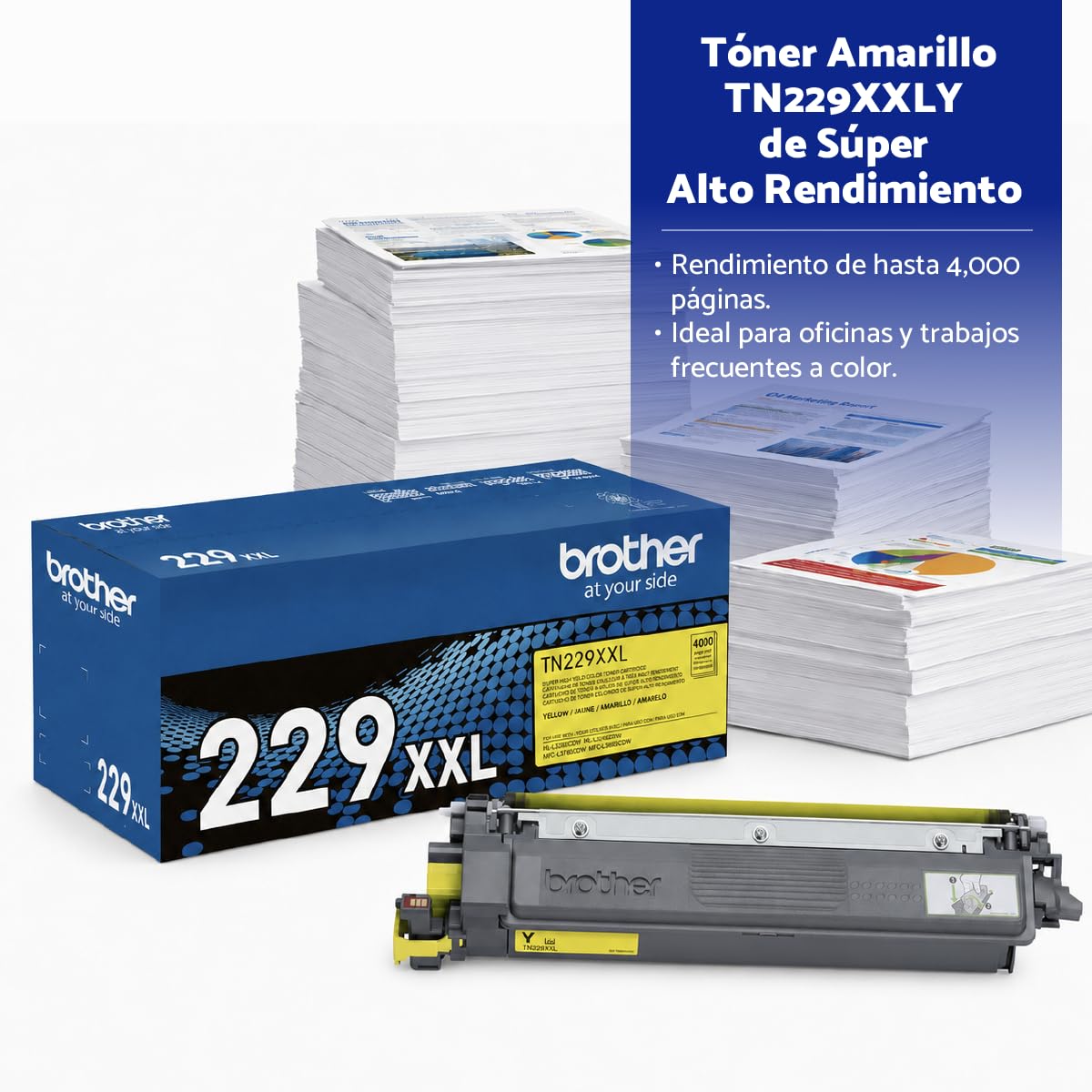 Tóner Brother Amarillo TN229XXLY Súper Alto Rendimiento