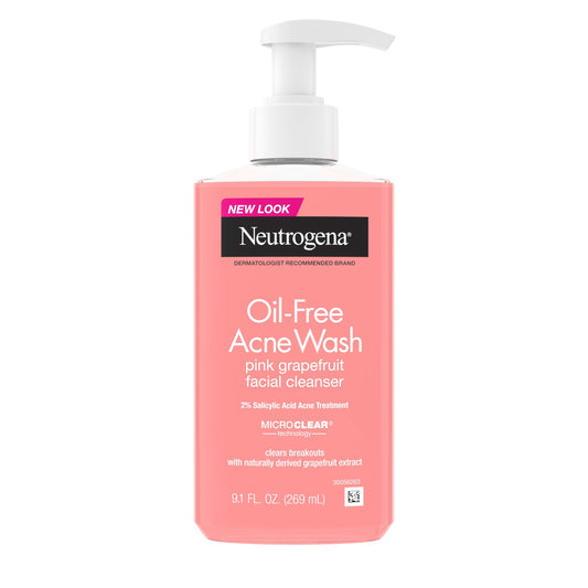 Neutrogena Limpiador Facial de Pomelo Rosa sin Aceite con Ácido Salicílico y Vitamina C | 269 ml