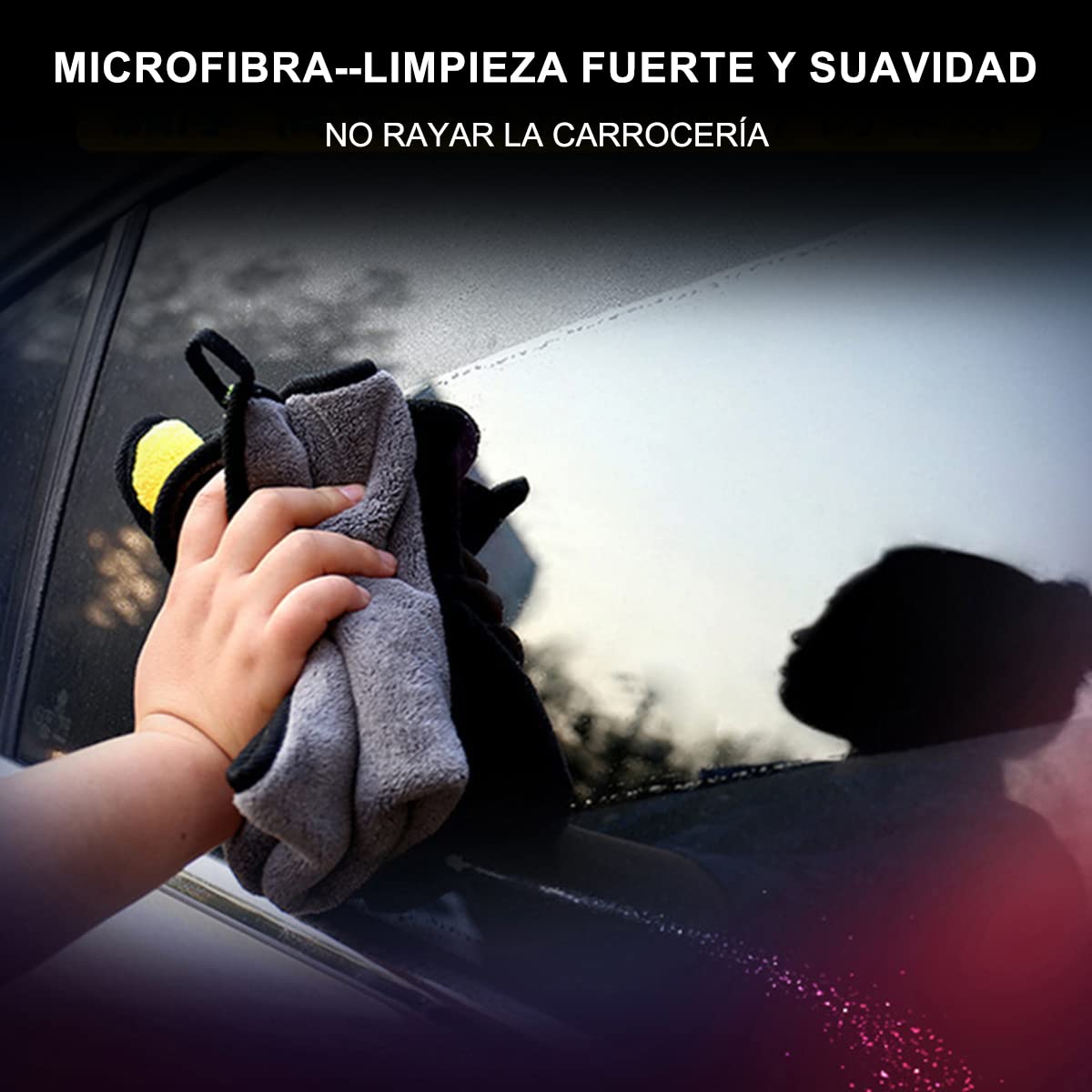 Toallas de Microfibra MOYAC Amarillo Gruesas para Limpieza de Coche y Hogar