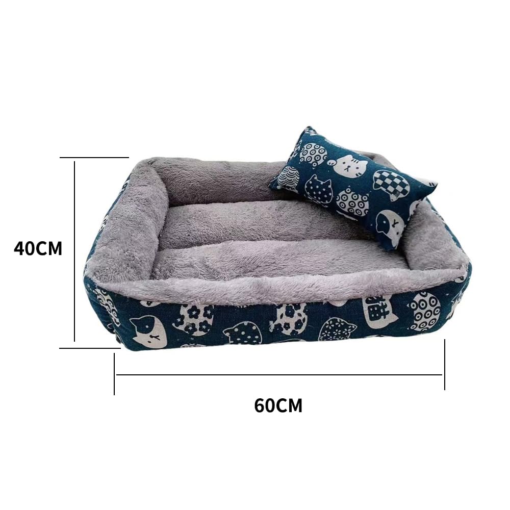 Cama para Perro ROSE&BEE Felpa Lavable Antideslizante 60x40CM para Mascotas Medianas y Chicas