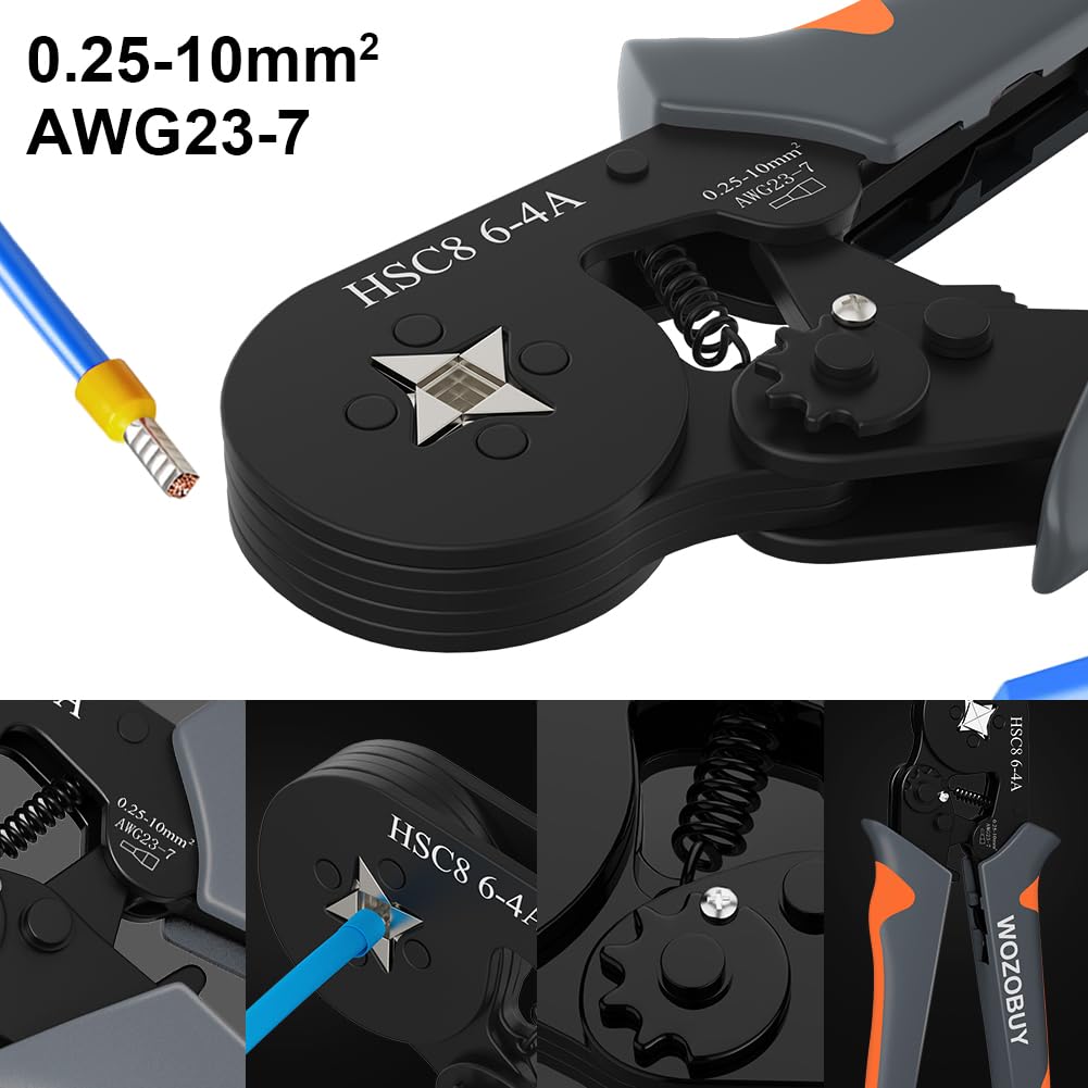 Juego de Crimpadora WOZOBUY Negro con 2000 Piezas de Terminales para Cables Eléctricos