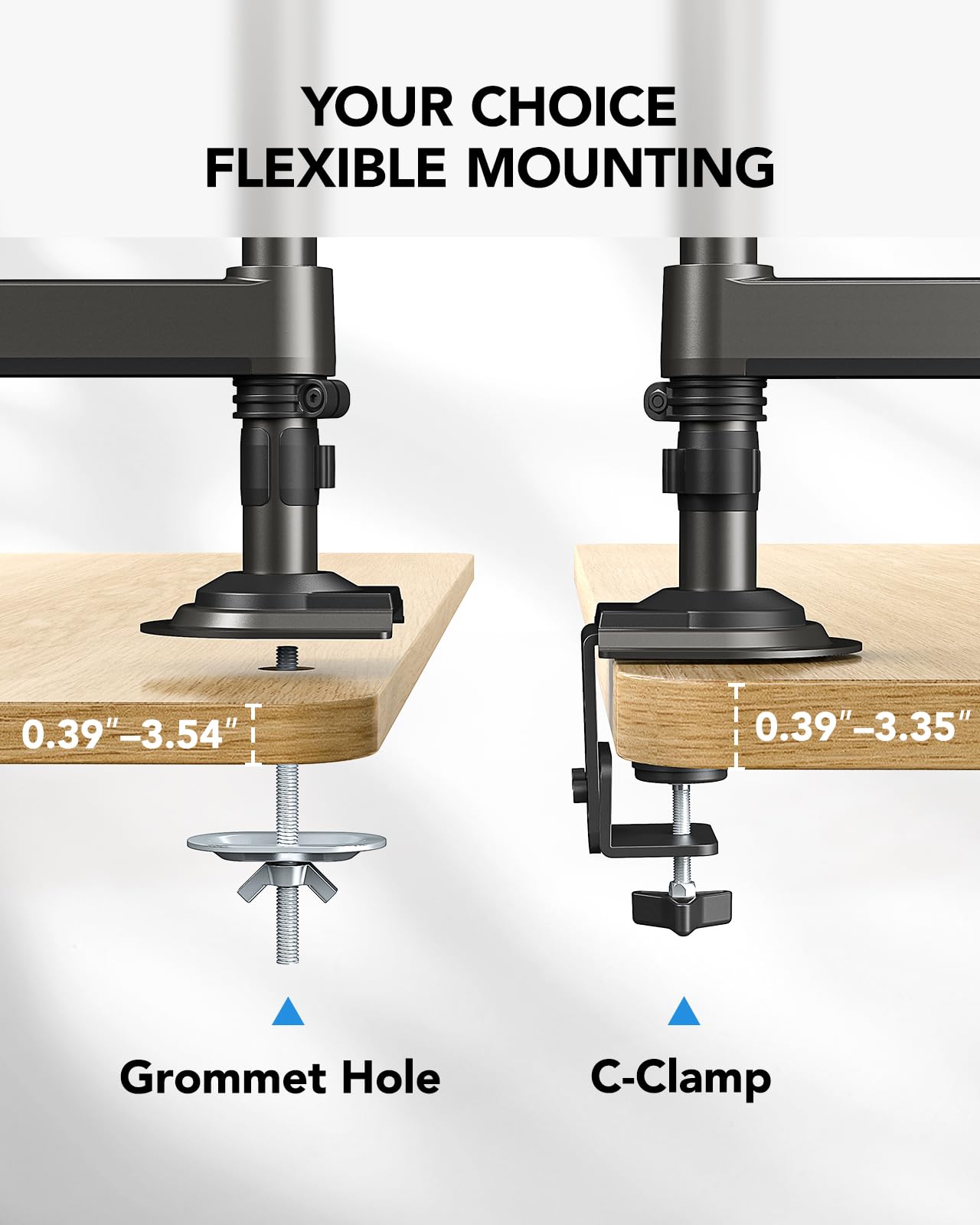 Soporte para Monitor Doble de Altura Ajustable con Resorte de Gas
