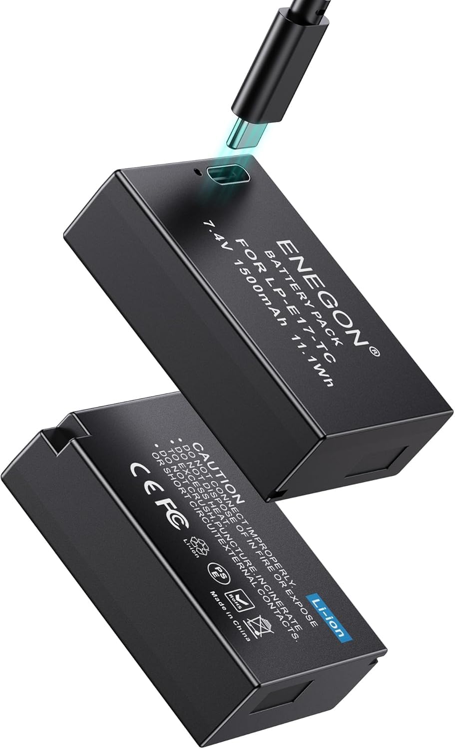Batería ENEGON LP-E17 Tipo C para Canon Negra con Puerto de Carga