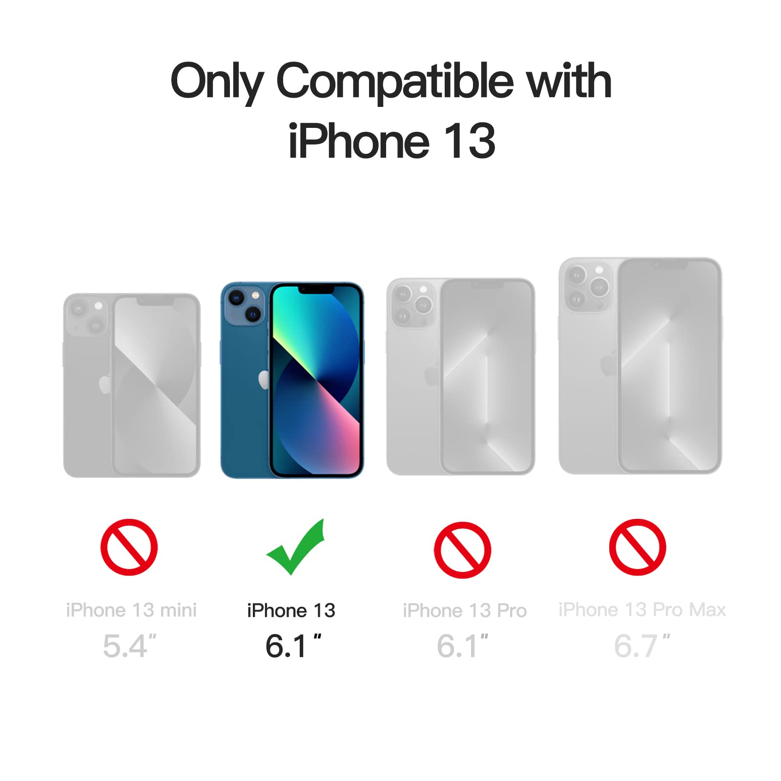 JETech Funda Magnética para iPhone 13 6.1 Pulgadas Compatible con MagSafe, Carcasa Translúcida Mate Trasera Fina Antigolpes (Azul Tormenta)
