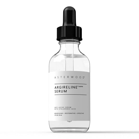 ARGIRELINE Peptide 2 oz Serum with Organic Hyaluronic Acid - Anti Wrinkle, Anti Aging - Genuine Lipotec Argireline - Skin Relaxer - ASTERWOOD NATURALS - Glass Bottle