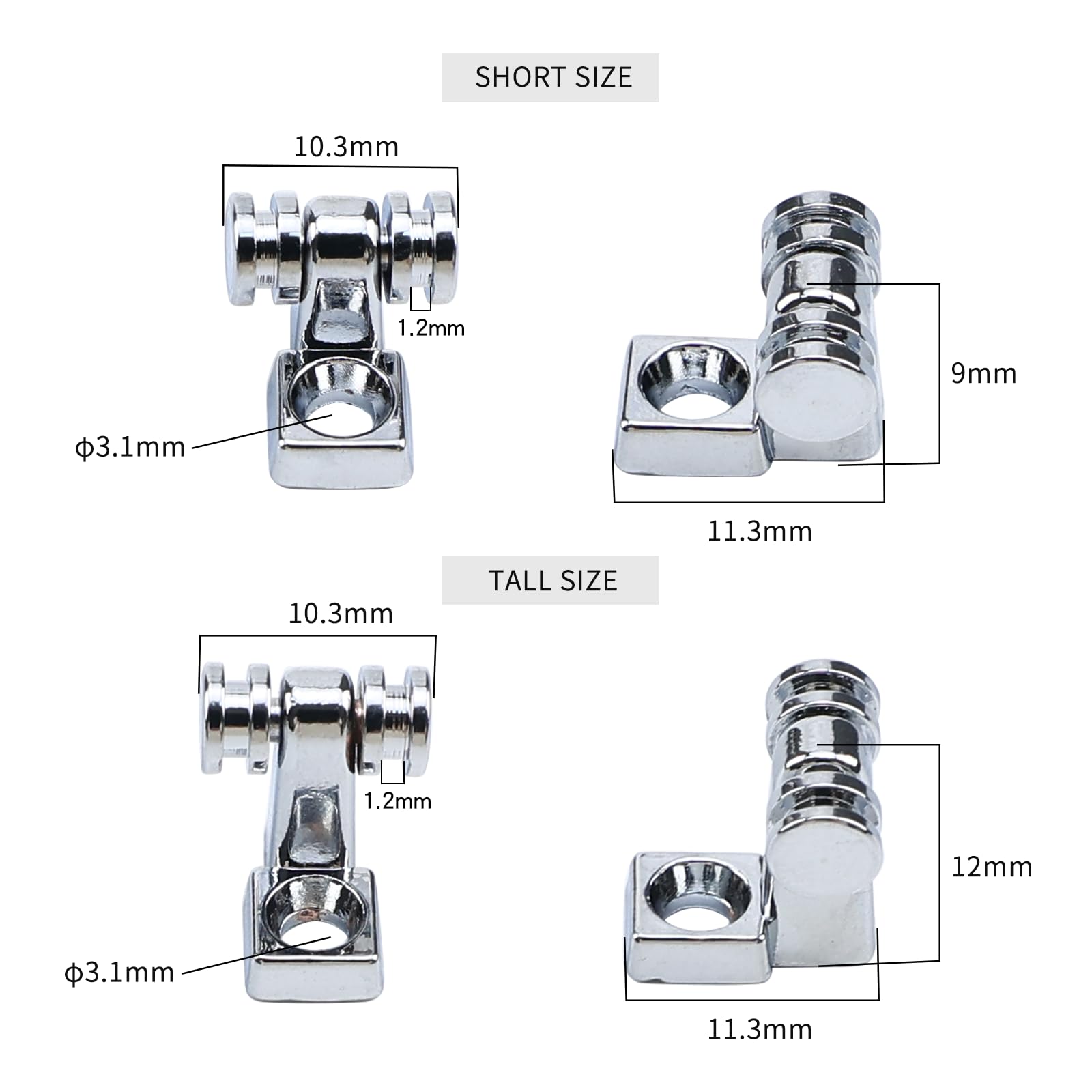 OVSAL 2 PCS Stainless Steel Roller String Retainer for Electric Guitar String Tree String Guide Roller String Trees for Tele Telecaster Start Electric Guitar String Parts Chrome