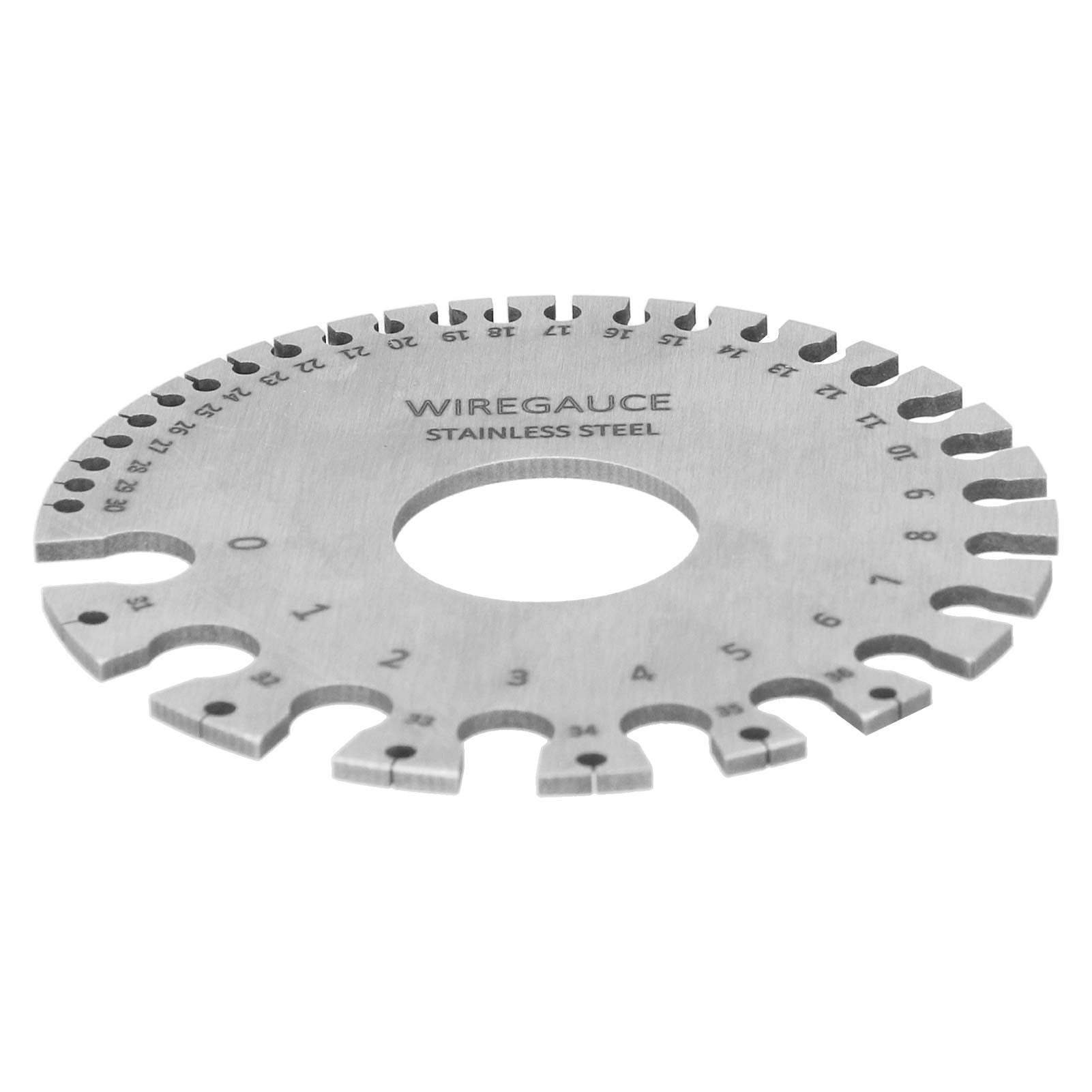 Herramienta de medición de calibre de alambre, calibre de soldadura de alambre de acero inoxidable calibre de hoja de metal de doble cara redonda y calibre de espesor de hoja de metal