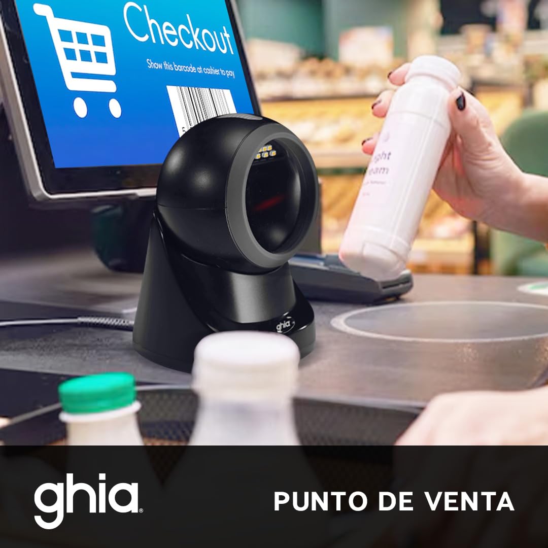Lector de Códigos de Barra GHIA Omnidireccional USB GSOM3 Compatibilidad QR 2D