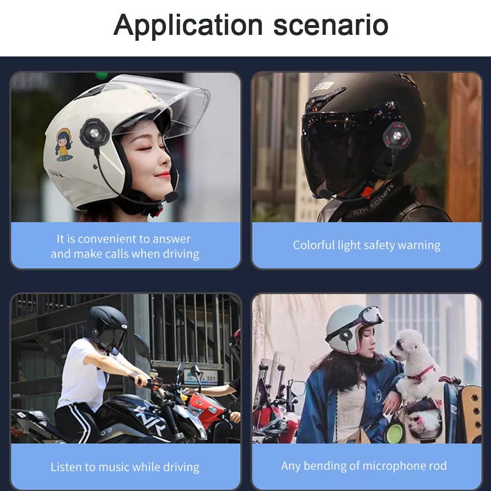 Casco de Motocicleta WXWBFAO Verde con Conducción Ósea y Altavoz Bluetooth Impermeable