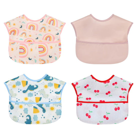 Babero Impermeable Norinori Suave y Ajustable para Bebé Niño y Niña 6-24 Meses