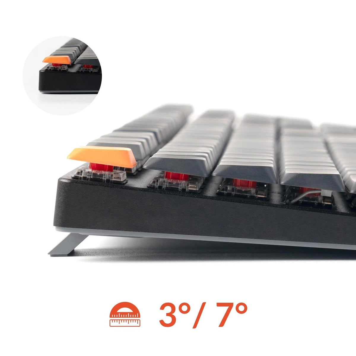 Teclado Mecánico Keychron K5 QMK Ultradelgado LED Blanca Bluetooth Interruptores Rojos 104 Teclas para Mac/Windows/Linux ES Layout Versión 2