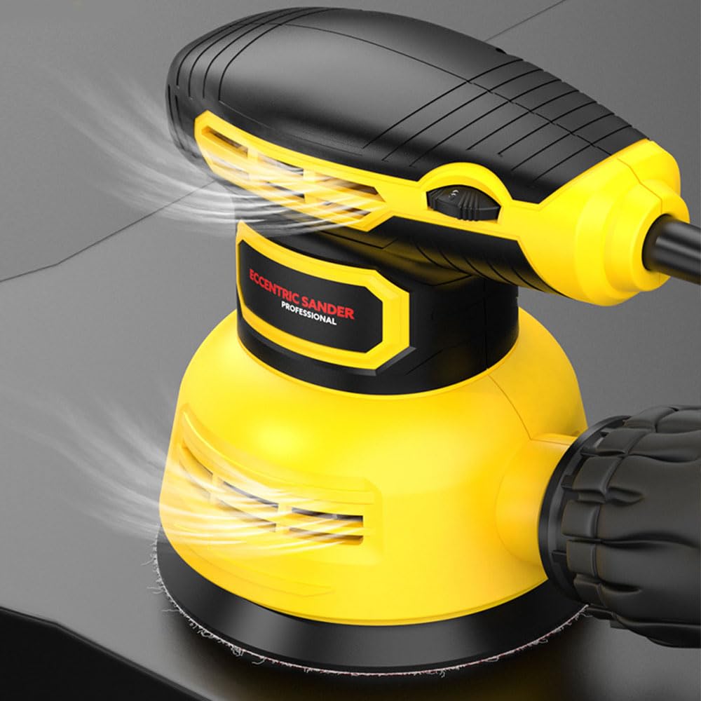 Lijadora Orbital, 6 Velocidades, 320W,12000 RPM,6 Velocidades Variables con 4 Papeles de Lija, Recogida de Polvo, Lijadora Eléctrica Ideal para Superficies de Madera y Acero