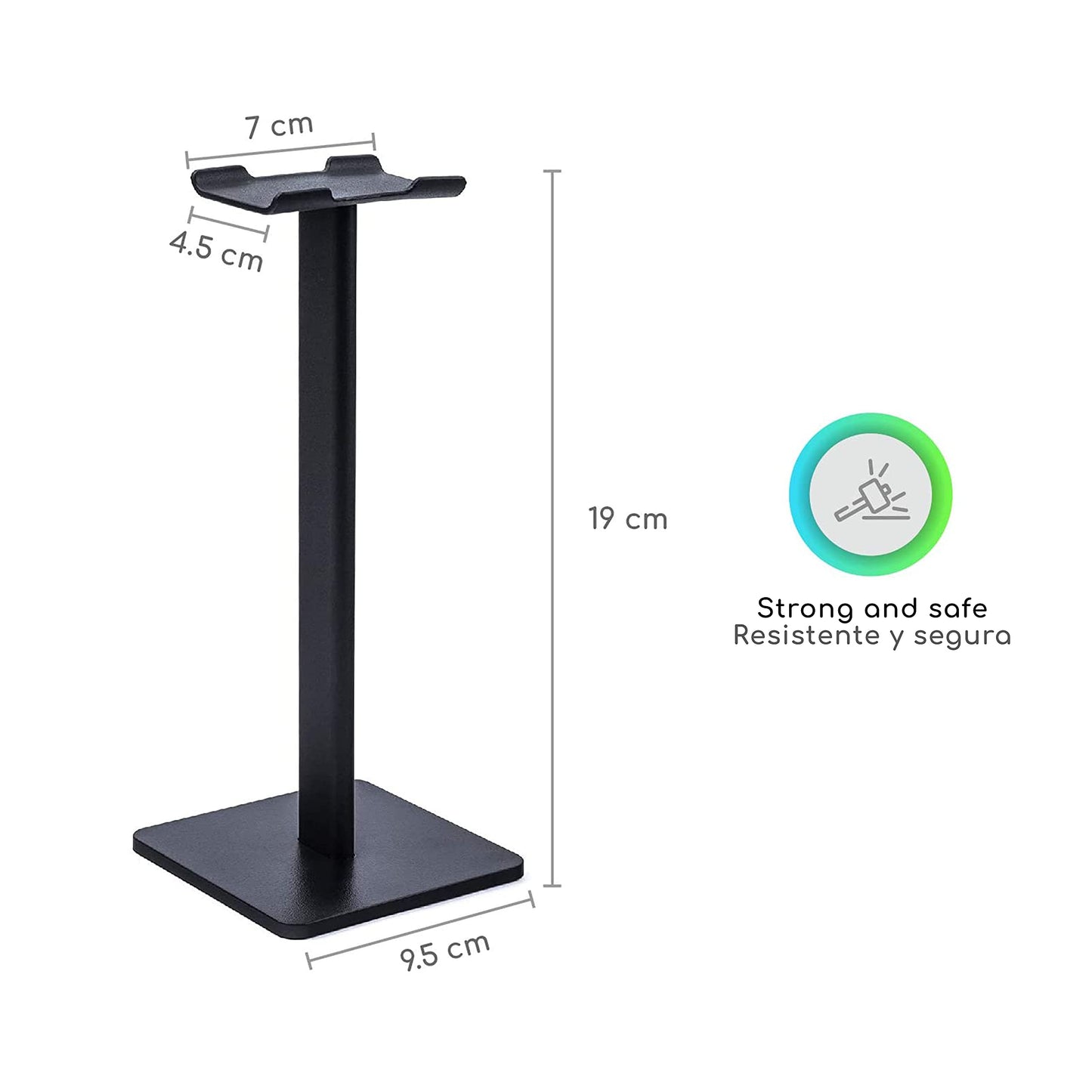 Lenfech boldr Soporte para Audífonos. Base Universal de Escritorio para Auriculares. Organizador de Escritorio. Compatible con Headphones y Gaming Headset Stand. Soporte Gamer (Negro)