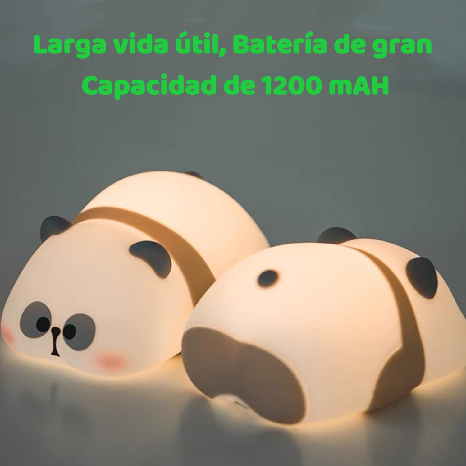 KUAEAY Luz de Noche de Pan-da para Bebé, Silicona Luz Nocturna Infantil, Lampara USB Recargable Portatil para Niños Habitación,3 Regulación, Linda Luz Nocturna para Dormir Lactancia, Decoración