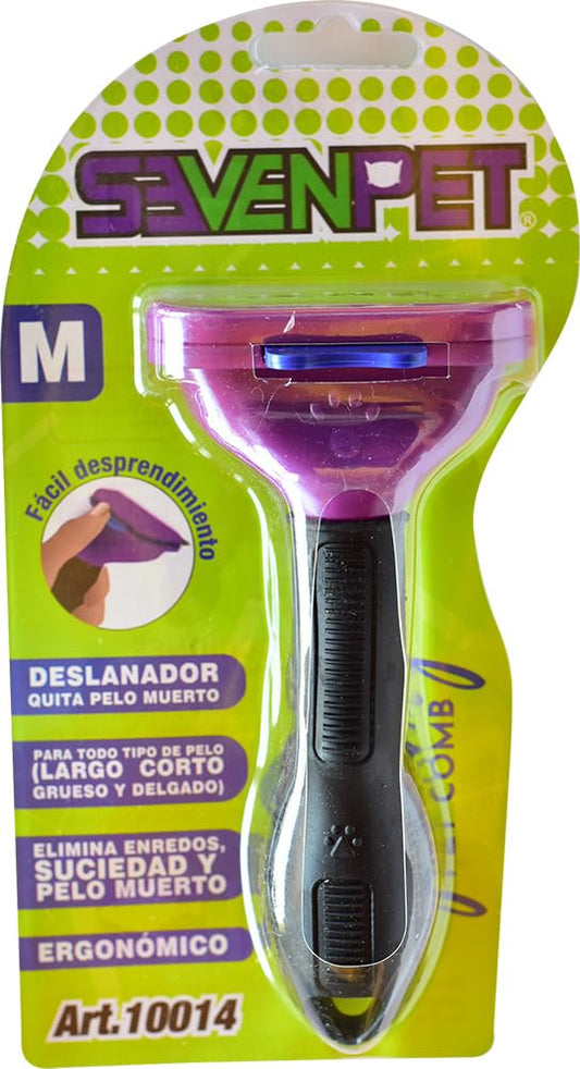 Deslanador SEVENPET Negro con Navaja Horizontal Ergonómico para Mascotas