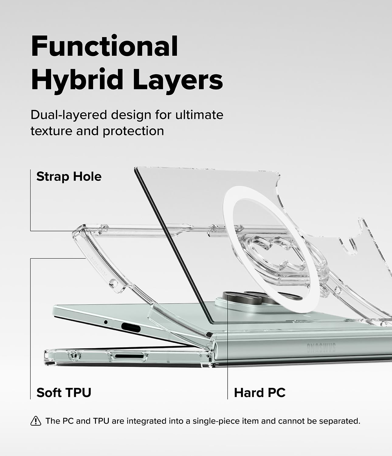 Funda Ringke Fusion Samsung Galaxy Z Fold 7 Clear Magnética delgada con Parachoques Antigolpes y Protección para Cámara