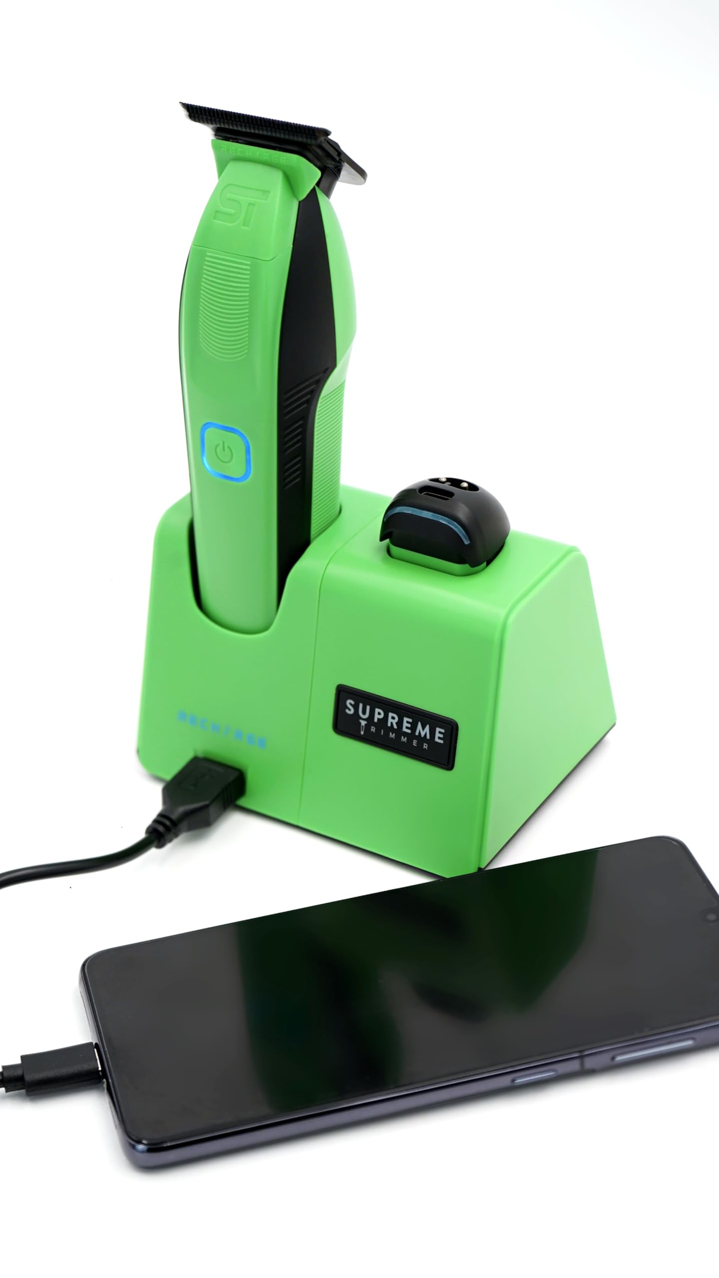 Recortadora Profesional Supreme Trimmer Negra Motor Fuerte con Baterías Extraíbles para Barberos