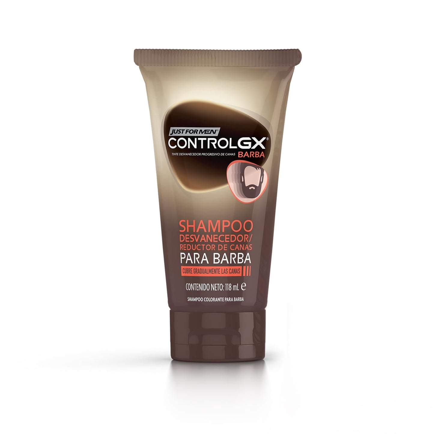 JUST FOR MEN Control GX Shampoo Desvanecedor Progresivo de Canas para Barba y Bigote - Cubre, Mejora y Restaura Color Natural
