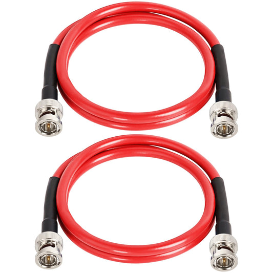 XRDS -RF Cable SDI de 2 pies, 2 unidades, cable BNC de vídeo digital de 75 ohmios RG59 cables macho BNC para grabadora de monitor de cámara 4K 1080P 3G/6G HD SDI