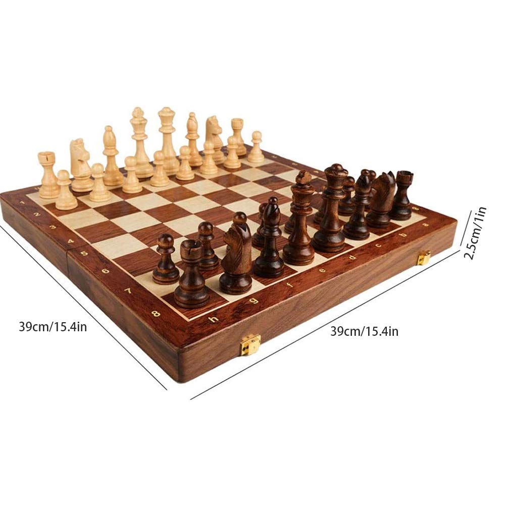 Keenso Juego de Ajedrez de Ajedrez Tablero de Ajedrez Plegable Tablero de Ajedrez de Viaje Juego de Ajedrez Portátil Plegable