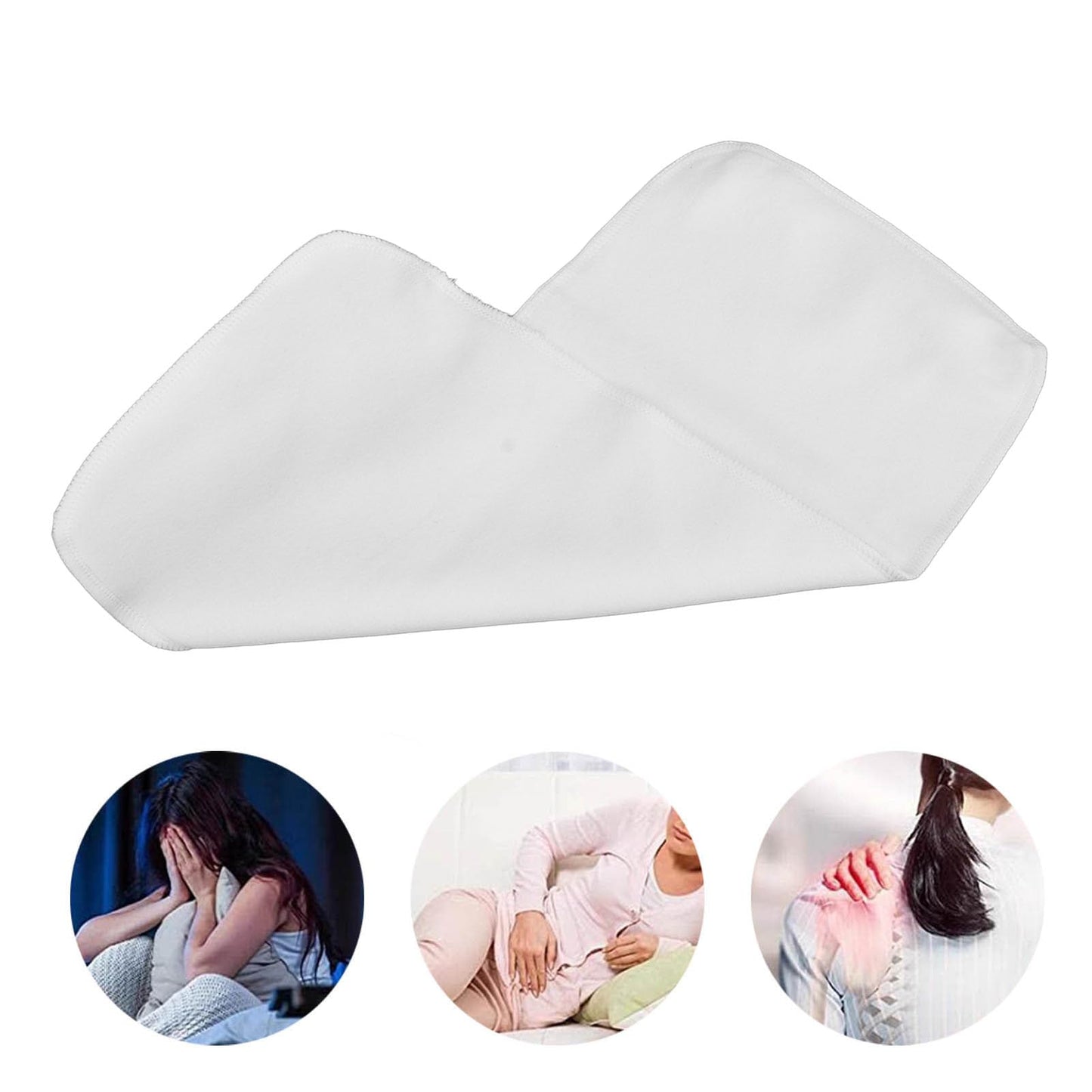 banapoy 3Pcs 4 Capas Algodón Orgánico Sin Blanquear para El Aceite Ricino Pack, Almohadillas Reutilizables de Aceite de Ricino para Compresas Calientes, Aceite de Ricino Franela Algodón