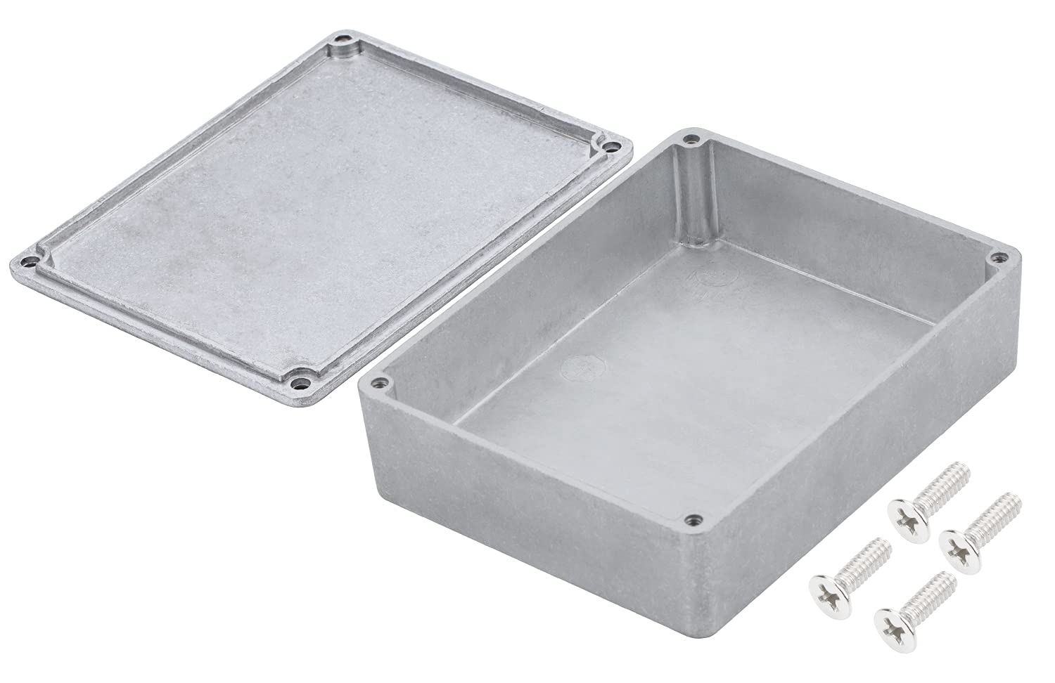 DaierTek 1590BB - Caja de aluminio de metal para pedales de guitarra, caja de efecto piso, sin pintar, 120 x 94,5 x 34 mm