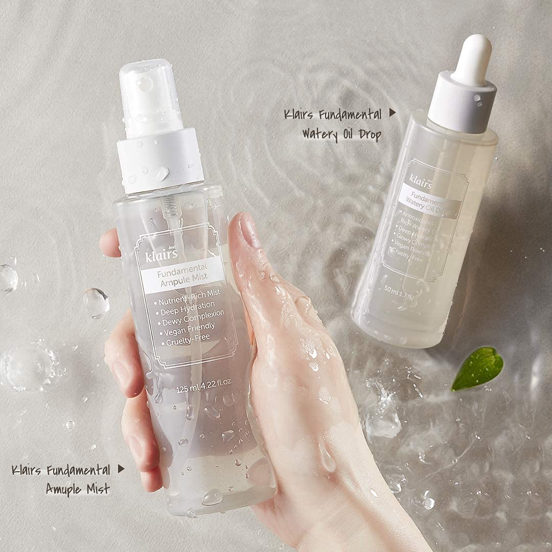DearKlairs Fundamental Watery Oil Drop, 1.69 fl oz, suero a base de agua con la rica hidratación de un aceite facial