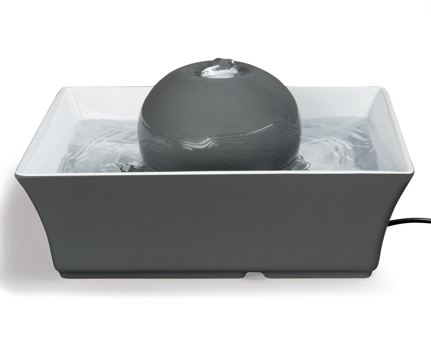 Fuente de Agua para Mascotas PetSafe Drinkwell Seascape Cerámica Blanca con Diseño Moderno Cuadrado