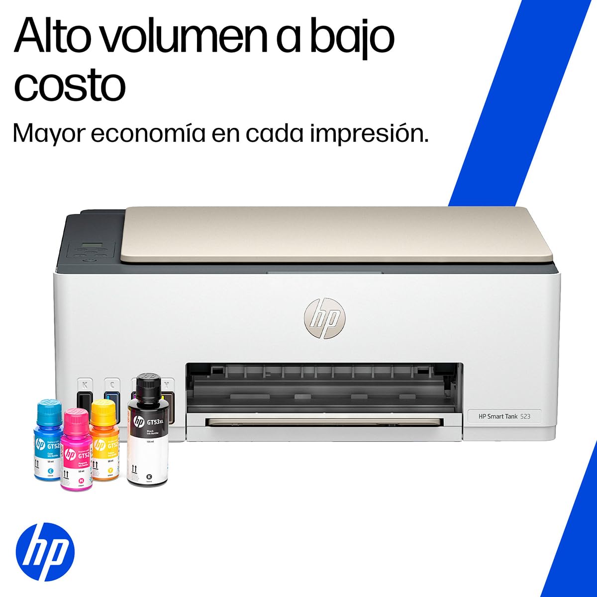 HP Impresora Multifuncional Smart Tank 523, Tinta Continua, Todo-en-Uno, Color, USB, DÚPLEX (Doble Cara) Manual, Impresión, Copiado, Escaneo, Garantía 1 año (4A8S2A)