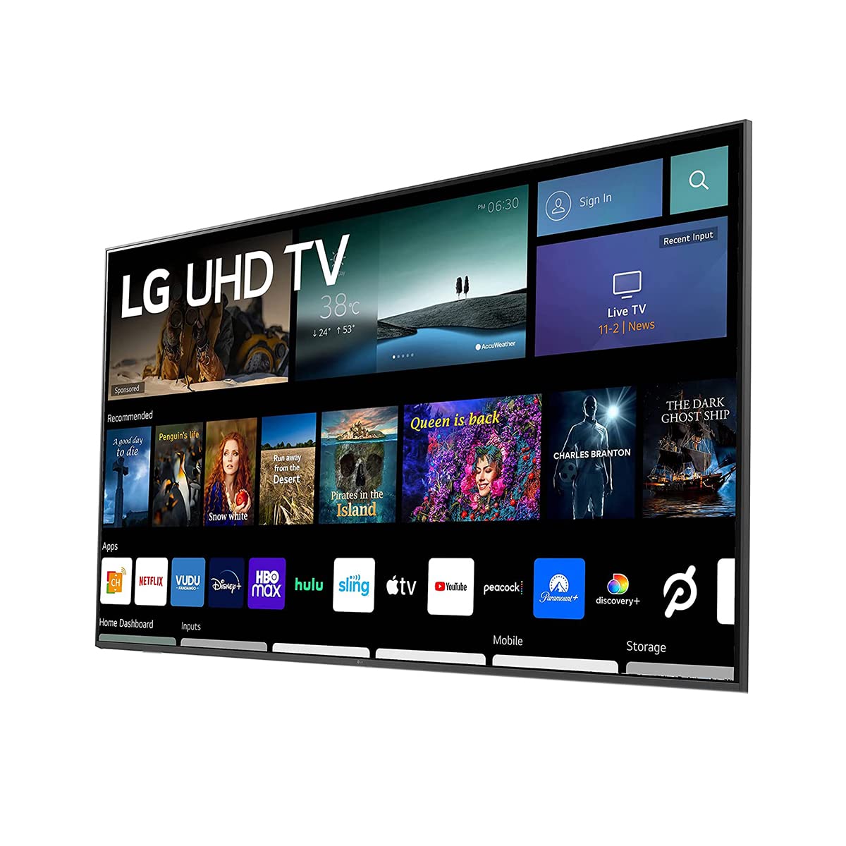 LG Television de 75 Pulgadas Serie 7 Class 4K 2160p Smart LED TV HDR Frecuencia de Actualización 60Hz Bluetooth Compatible con Alexa y Google Assistant (Sin Bases) + Soporte de Pared (Reacondicionado)
