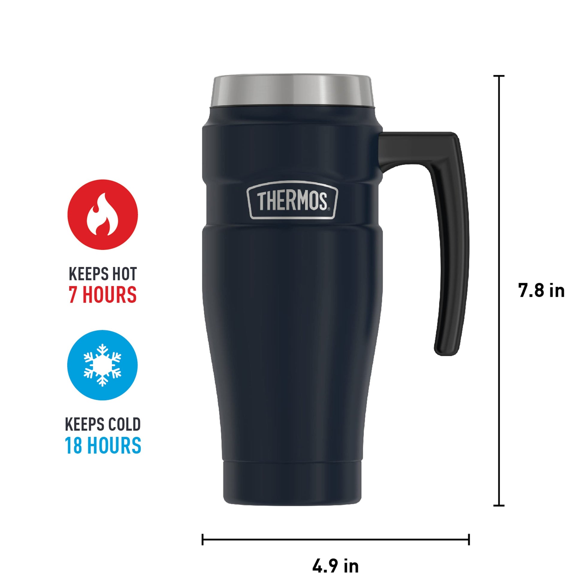 Taza de Viaje Thermos Stainless King azul Mate Aislada al Vacío