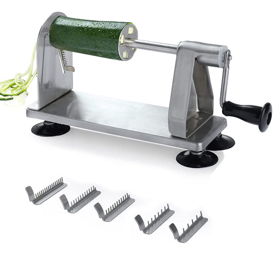 Cortadora en espiral de verduras de acero inoxidable Homarden de 3 cuchillas - Espiralizador de verduras de calidad industrial
