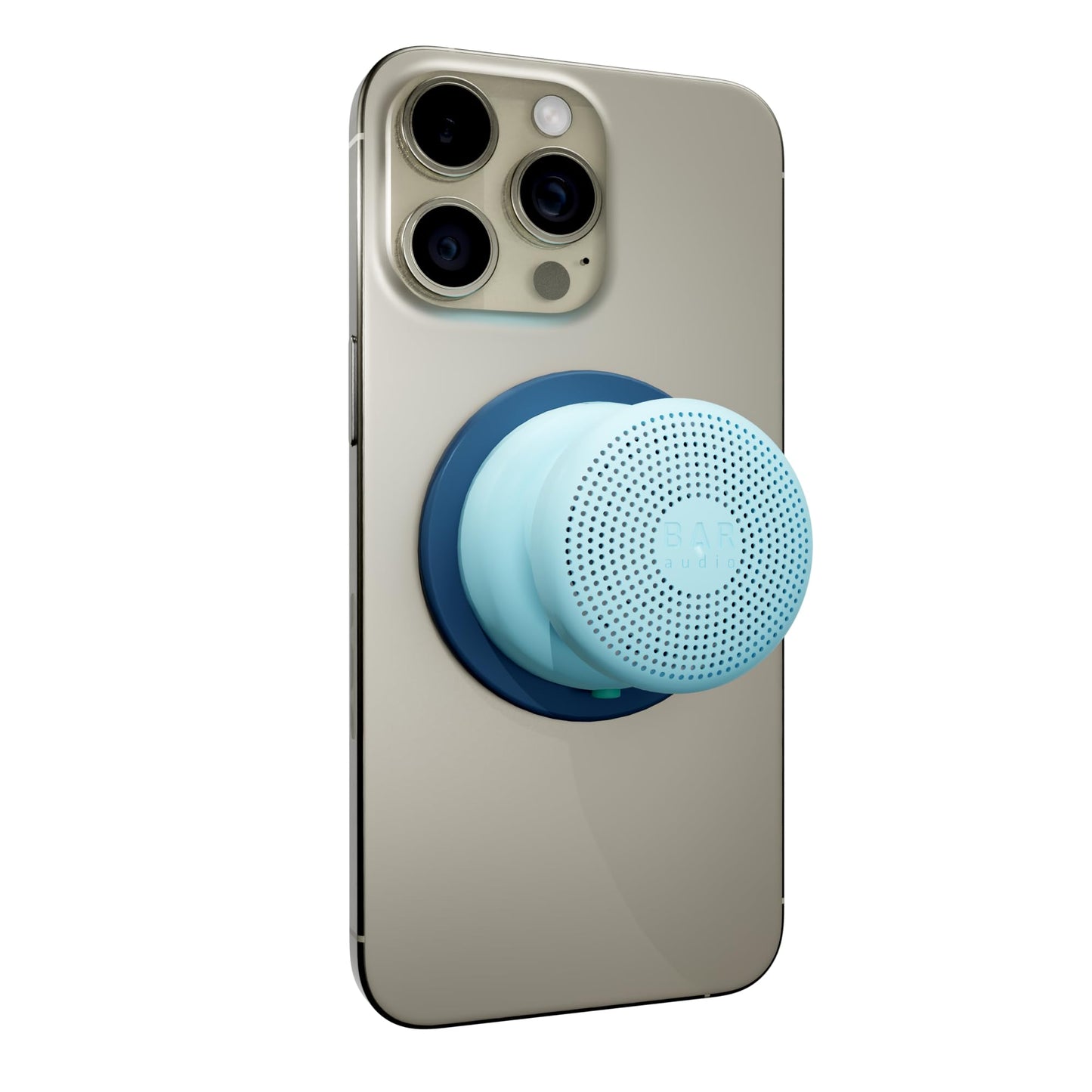 Cellhelmet Bar Audio Mini Mag Altavoz inalámbrico magnético compacto con audio potente, resistencia al agua IPX5, batería de 6 horas y montaje compatible con MagSafe en azul cielo y azul real