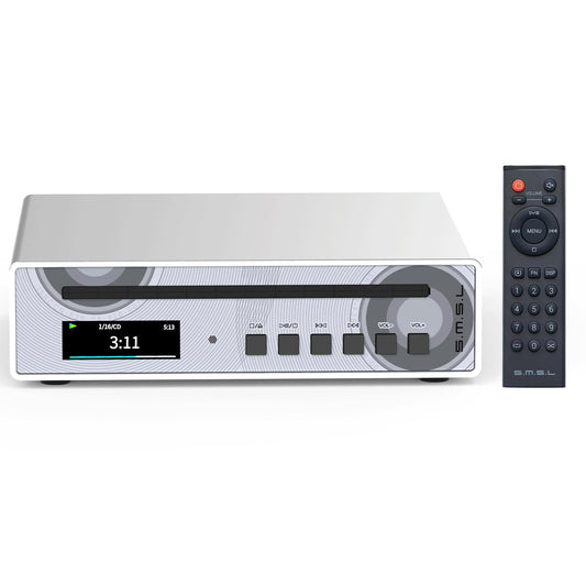SMSL PL100PRO - Reproductor de CD 2 chips DAC CS43131 de gama alta RCA/óptico/coaxial/XLR equilibrado/salida de auriculares de 3,5 mm y 4,4 mm, 200 mW 32Ω, reproducción MQA sin pérdidas, CD-R/CD-RW