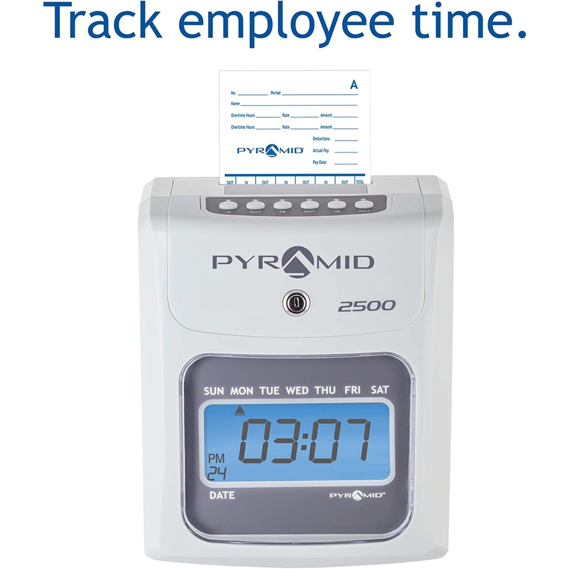 Reloj de Tiempo Pyramid Time Systems Marfil con 100 Tarjetas para Pequeñas Empresas