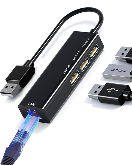 Adaptador Ethernet USB A 3.0 YRTRGJ con Hub 5 Gbps Thunderbolt 3 y Puerto LAN 10/100Mbps para PC, MacBook, Surface, Windows, XP, Vista, Android
