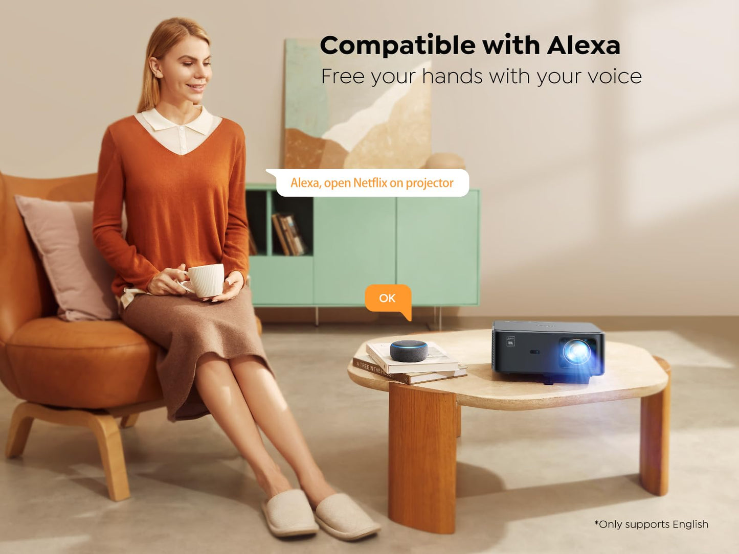 YABER K2s Pro 4K WiFi 6 Proyector con Google TV, JBL Sound, Dolby Audio, Auto Focus, Native 1080P, Compatible con Netflix