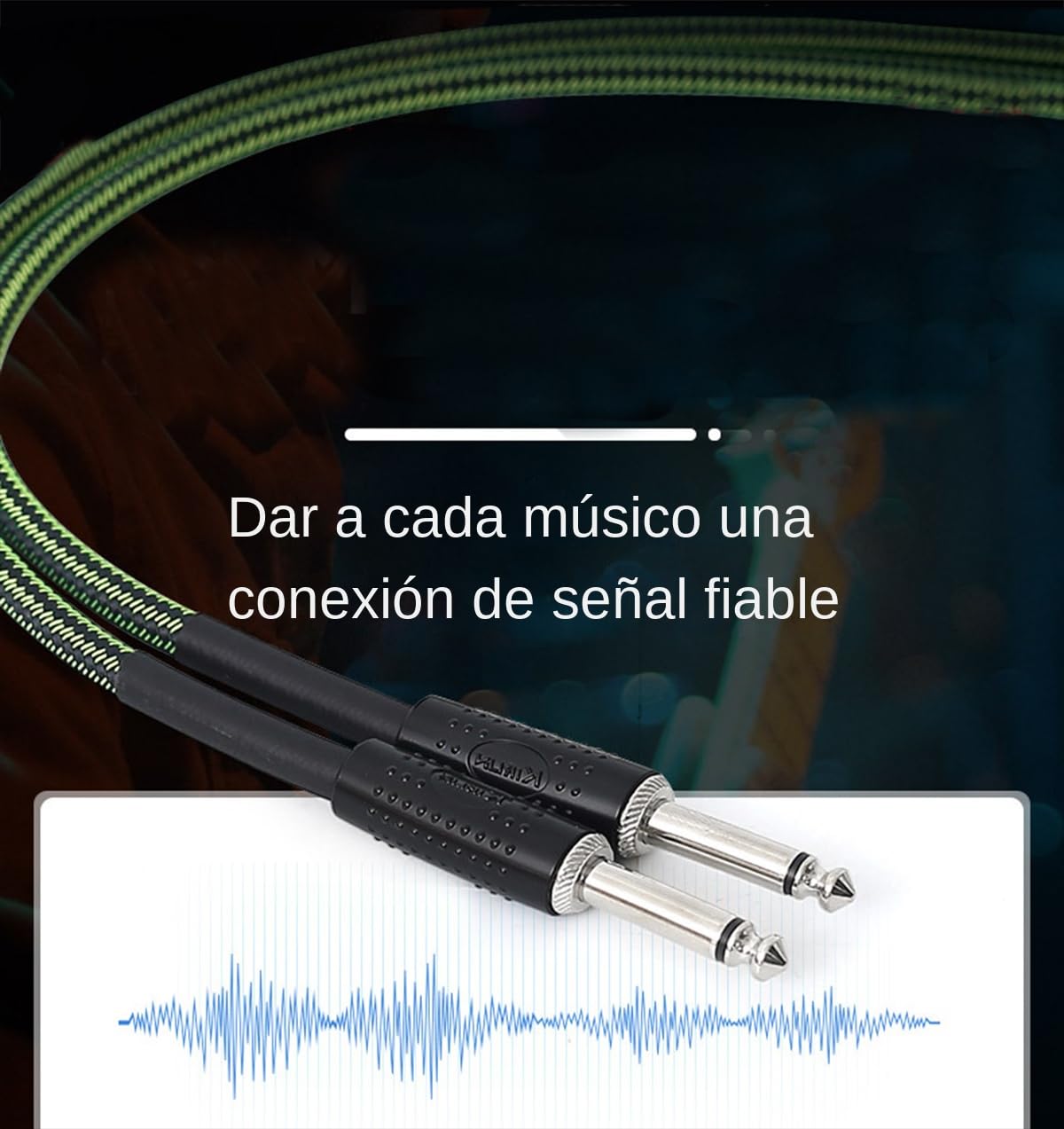 Cable Mono Jack 6.35 mm Premium, Carcasa de Aleación de Zinc Negro, Trenzado de Nailon Resistente a Interferencias para Guitarra Eléctrica, Bajo, Teclado, Mezclador, Altavoz (6M)