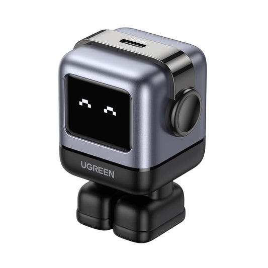 Cargador Tipo C UGREEN Nexode 30W GaNRobot Negro con Pantalla Inteligente y Carga Rápida