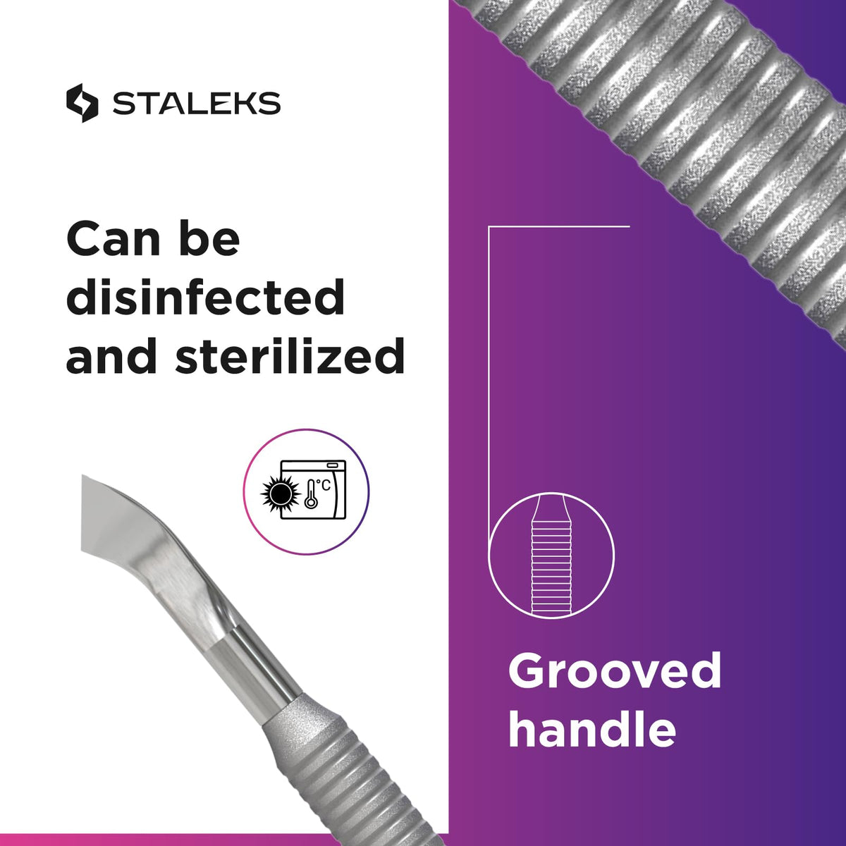 Staleks Empujador de manicura SMART 50 TIPO 6 (empujador redondeado y hoja doblada de acero inoxidable)