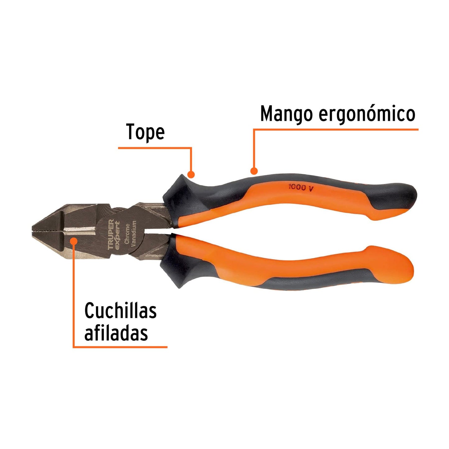 Pinzas de Electricista Truper Expert Comfort Grip 7 Pulgadas