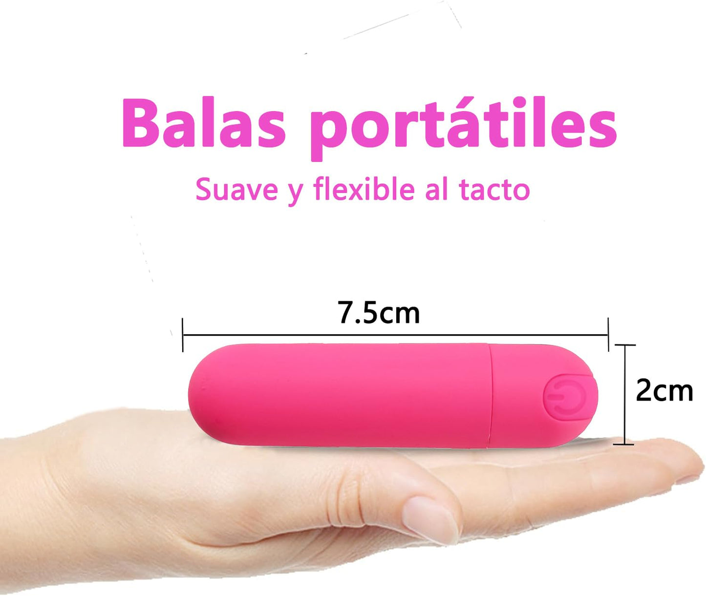 Vibrador Bullet Mini Silicona Rosa Inalámbrico Recargable 10 Modos Impermeable para Mujer