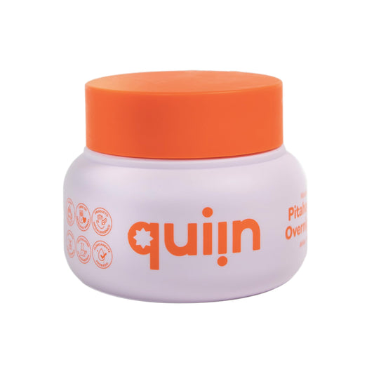Quiin Pitahaya Glow Overnight Mask – Mascarilla Facial Nocturna con AHA’s de Pitahaya y Aloe Vera – Exfoliación Suave para una Piel Renovada y Radiante – 50 ml