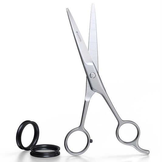 Suvorna Tijeras de corte de cabello de 6,5 pulgadas para profesionales, barberos y peluqueros - Tijeras para cortar y recortar el cabello - Tijeras de mano derecha para hombres, mujeres y adultos.