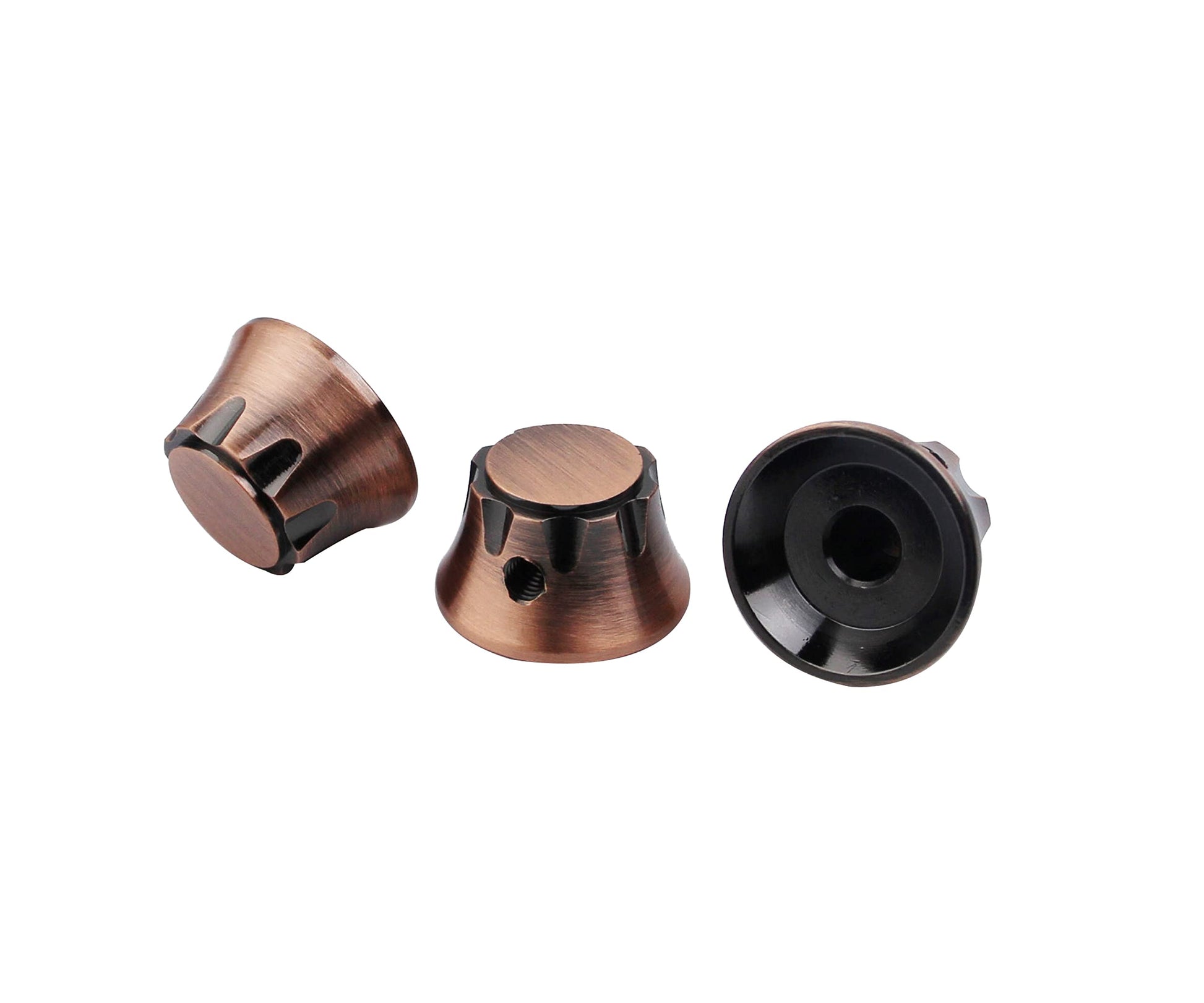 Guyker - Perillas de control de potenciómetro para guitarra de 6 mm de diámetro Ollas de eje – Latón Bell Cap Speed Tone Volume Knob piezas de repuesto para guitarra eléctrica o bajo de precisión –
