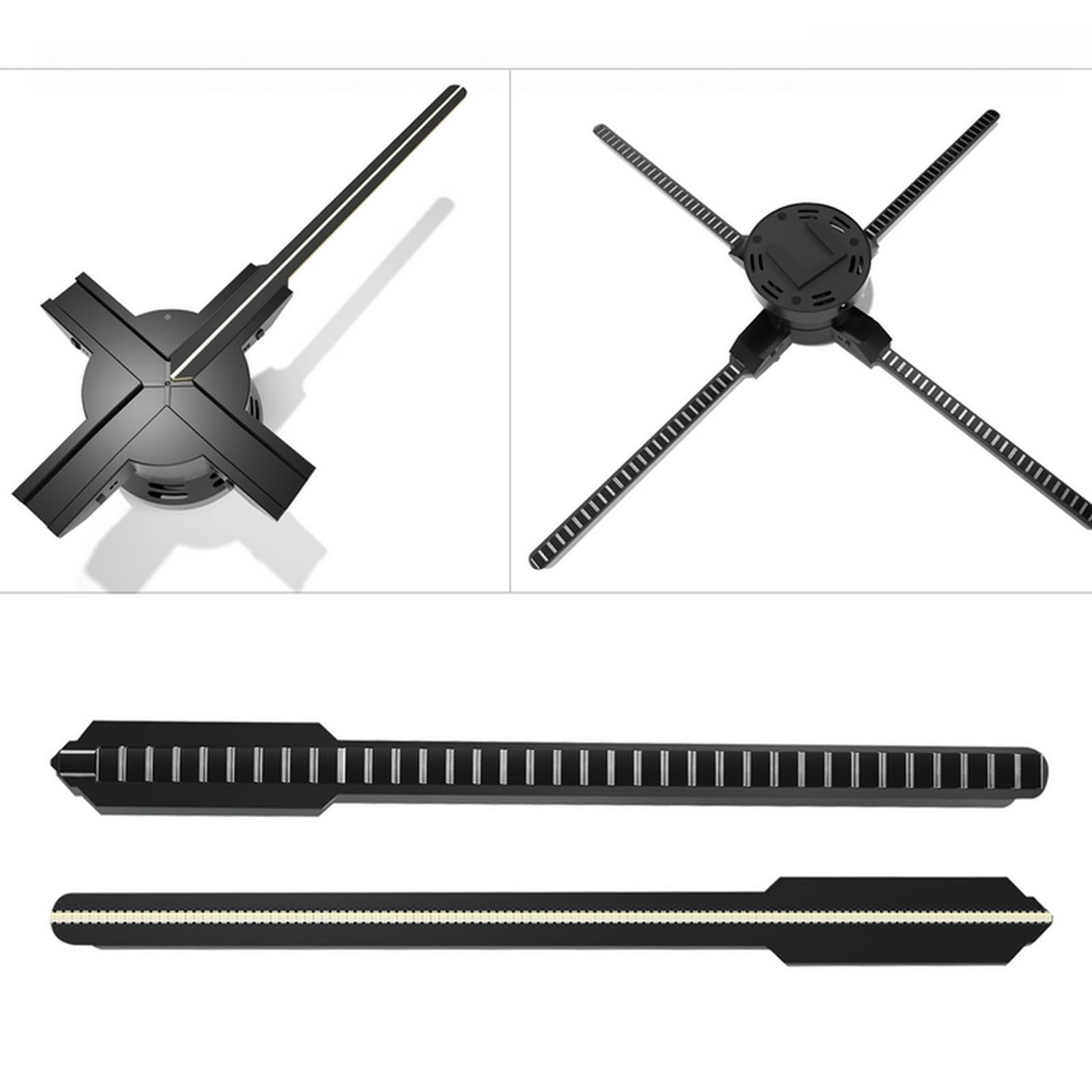 GIWOX - Ventilador LED con holograma 3D, proyector de video holográfico 3D, compatible con WiFi, aplicación de teléfono y tarjeta TF, holograma 3D, visualización de publicidad gráfica para
